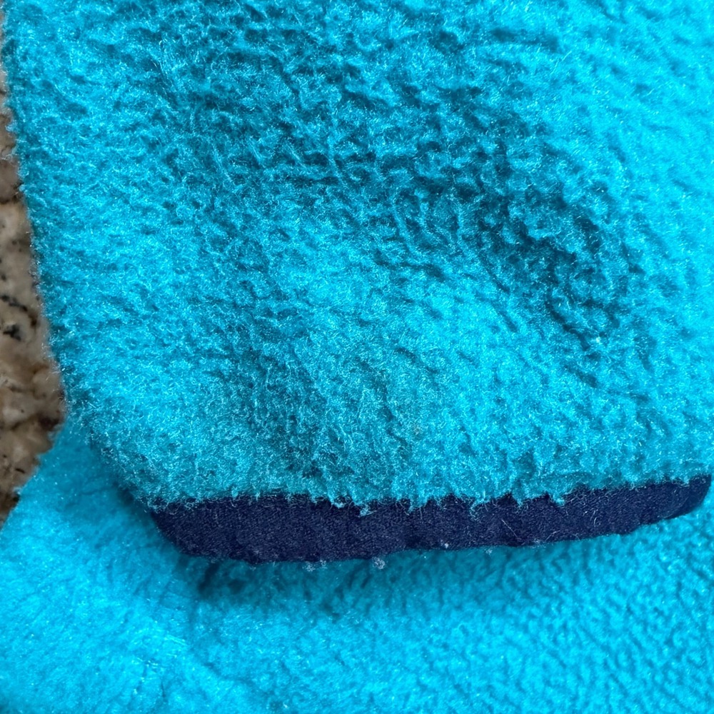 LL Bean Boy Fleece Jacket Full Zip Blue Turquoise Mountain Logo 505069 Size S 8 - Picture 4 of 7